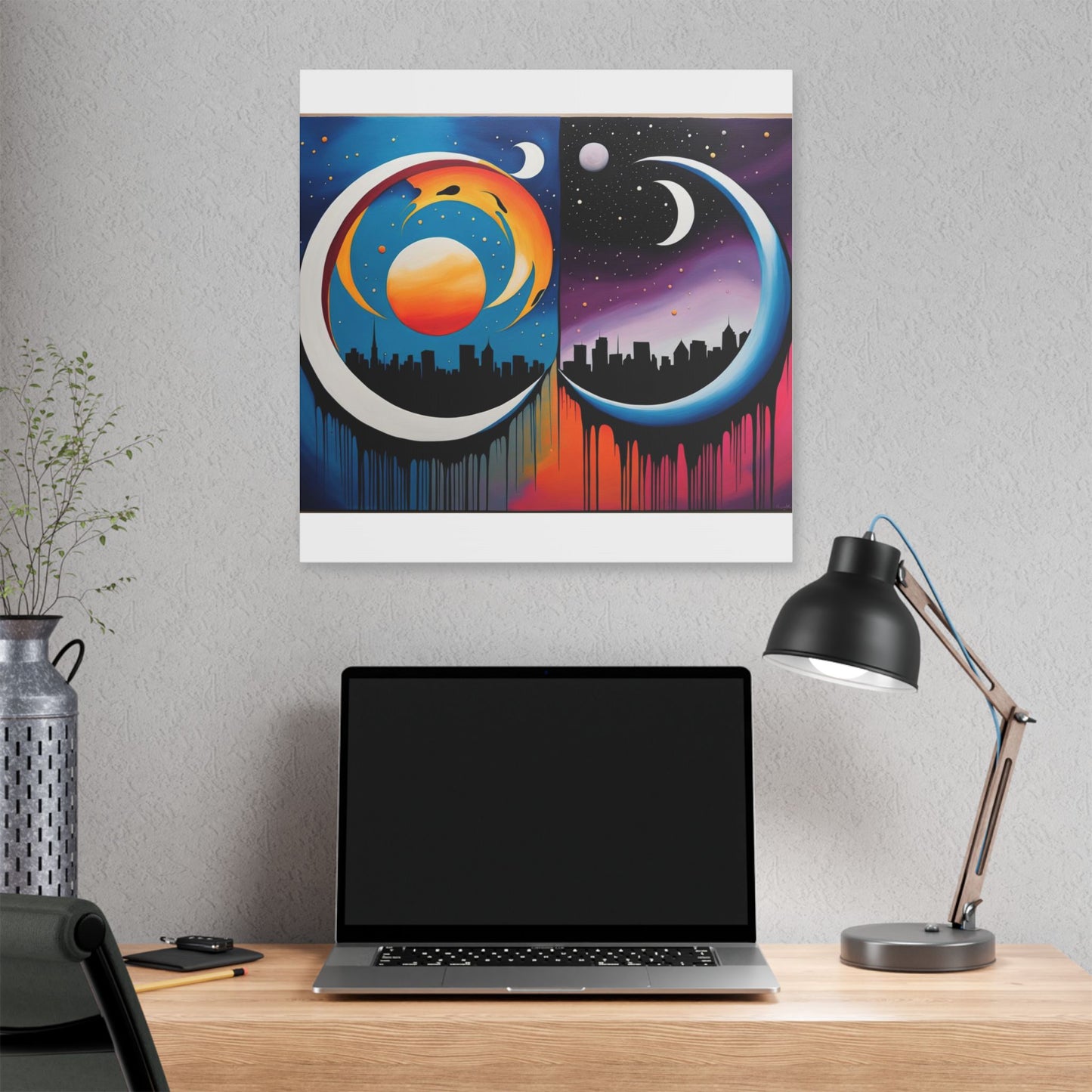 Dual Crescents Classic Stretched Canvas