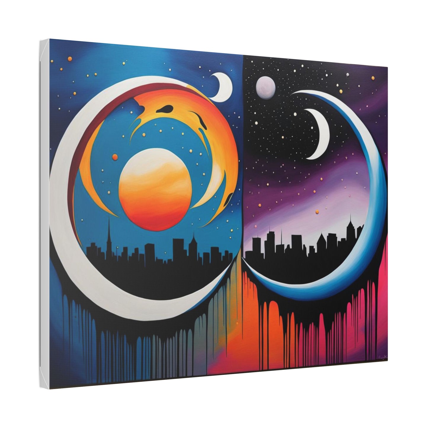 Dual Crescents Classic Stretched Canvas