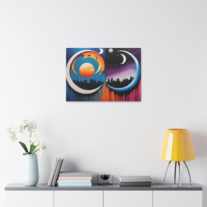 Dual Crescents Classic Stretched Canvas